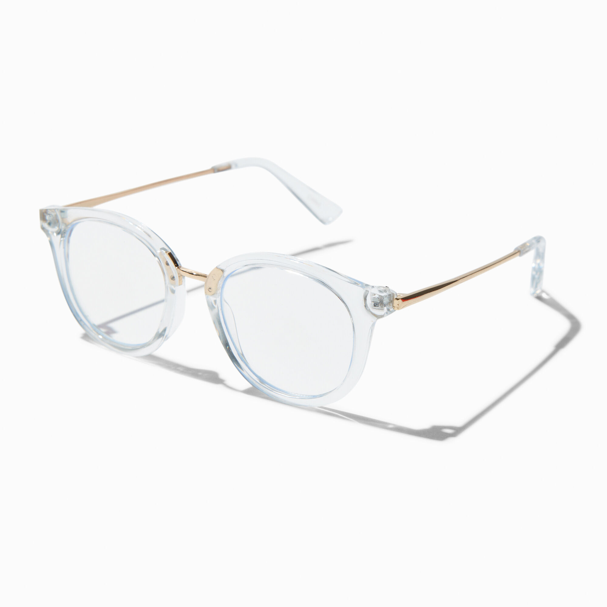 Solar Blue Light Reducing Clear Metal Oval Clear Lens Frames,