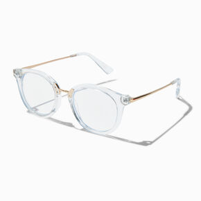 Solar Blue Light Reducing Clear Metal Oval Clear Lens Frames,