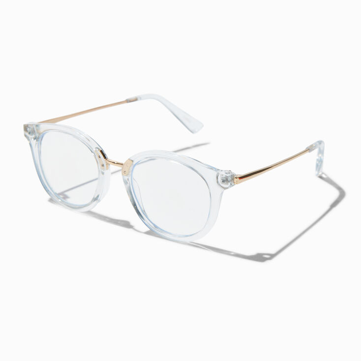 Solar Blue Light Reducing Clear Metal Oval Clear Lens Frames,