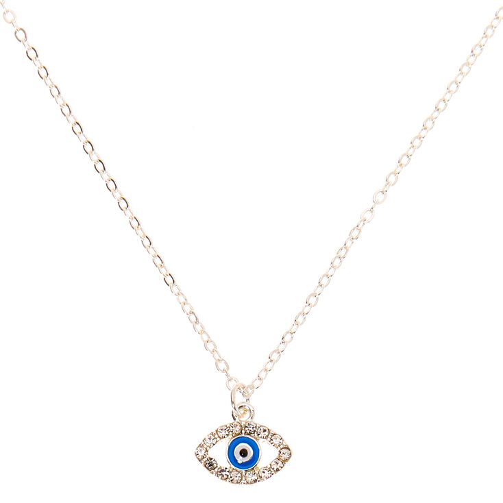 Silver Evil Eye Pendant Necklace | Claire's