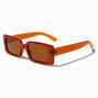 Chunky Rectangle Sunglasses - Copper Brown,
