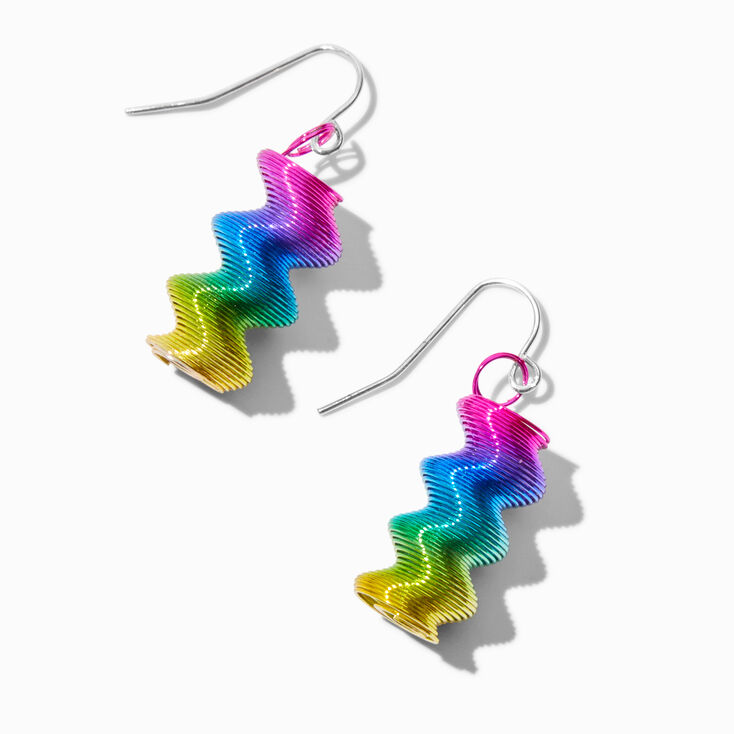 Rainbow Coil Drop Earrings,