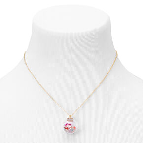 Rainbow Gem Shaker Pendant Necklace,