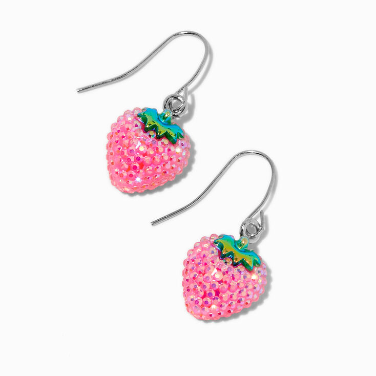 Iridescent AB Strawberry Drop Earrings,