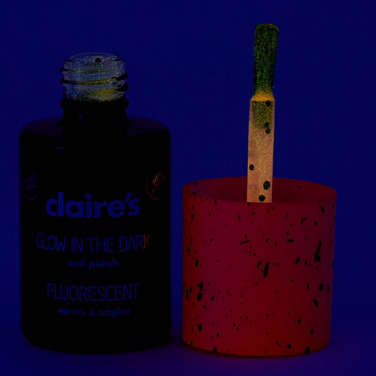 Glow in The Dark Speckled Nail Polish - Fluorescent Pink,