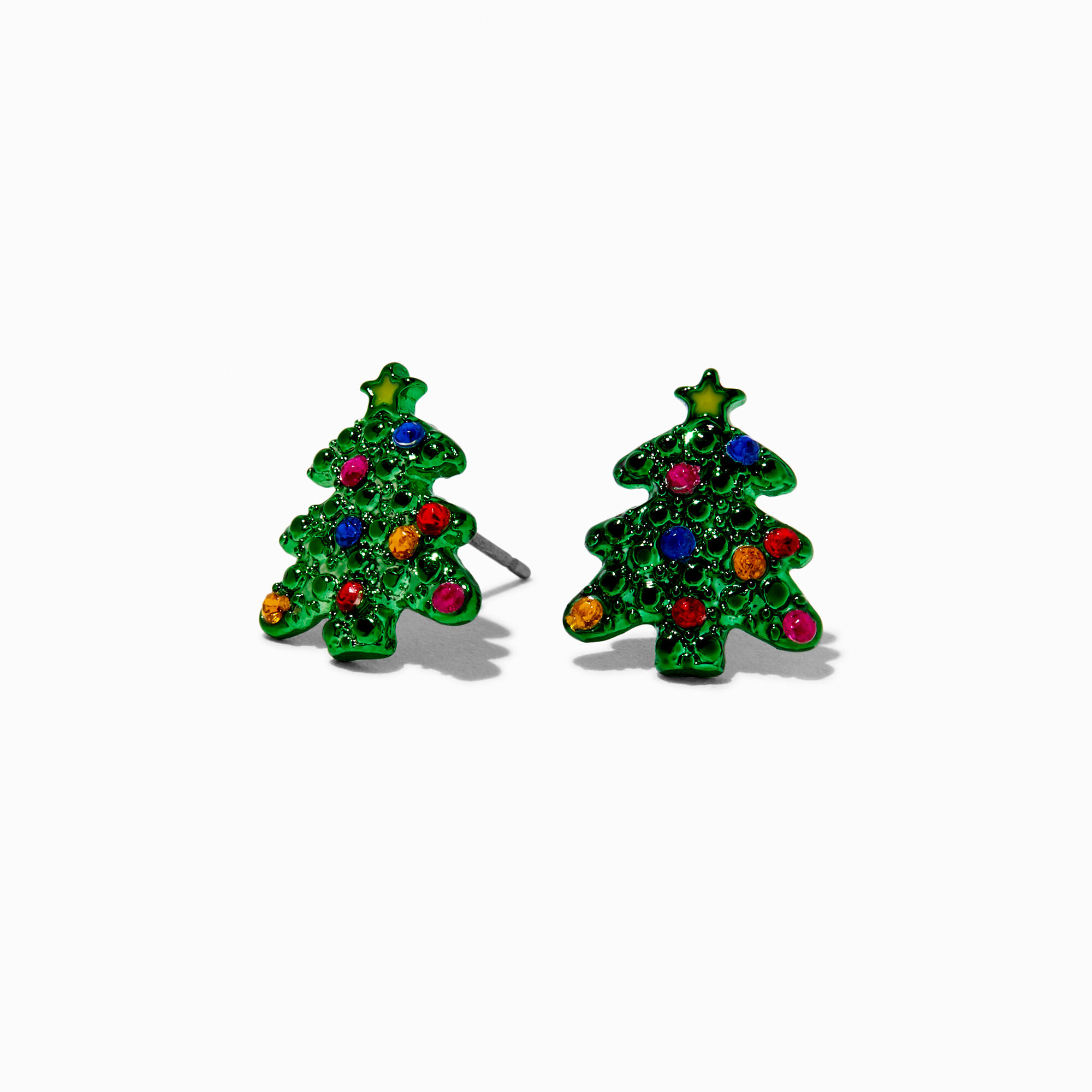 View Claires Crystal Christmas Tree Stud Earrings information