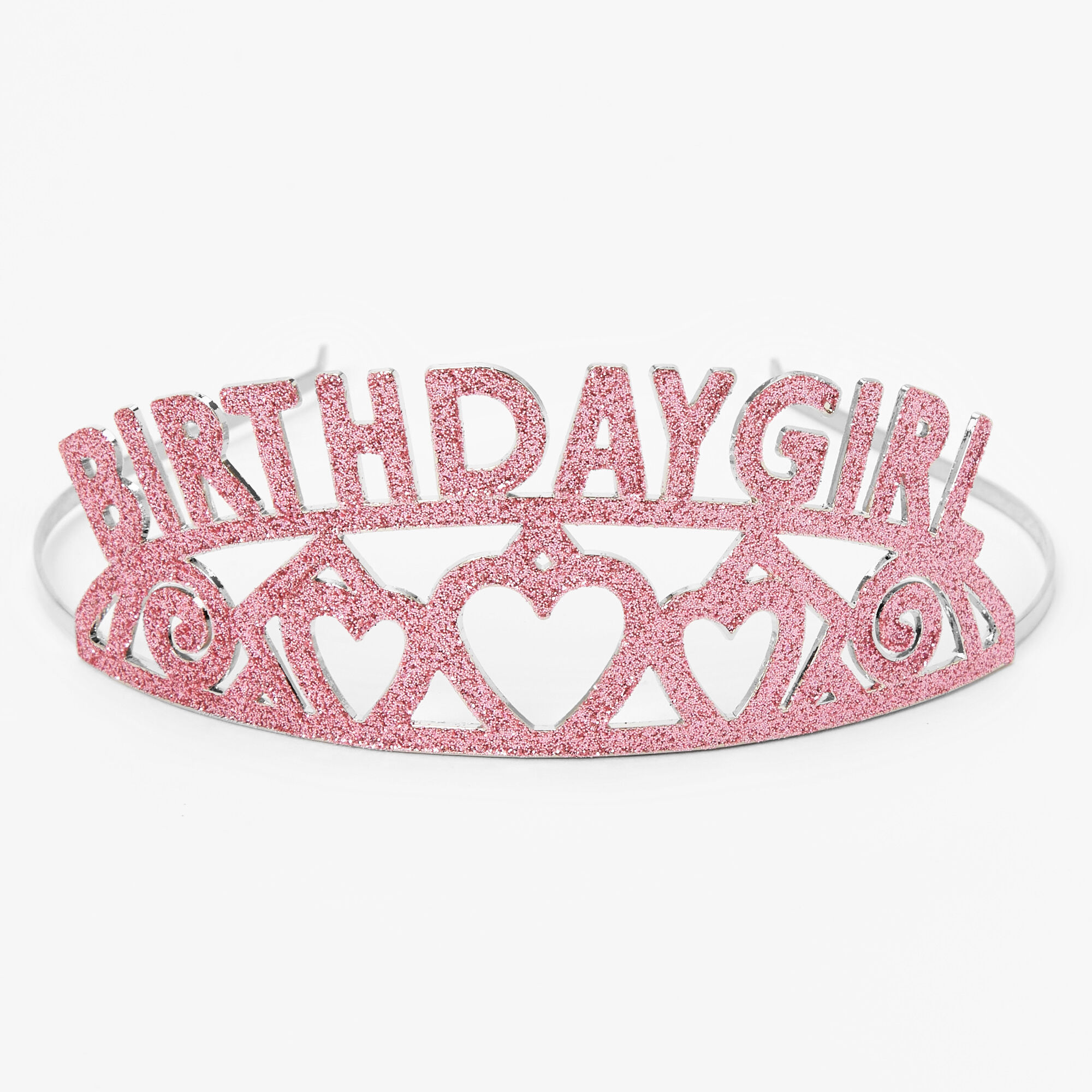 Pink Girl Glitter Tiara Claire's US