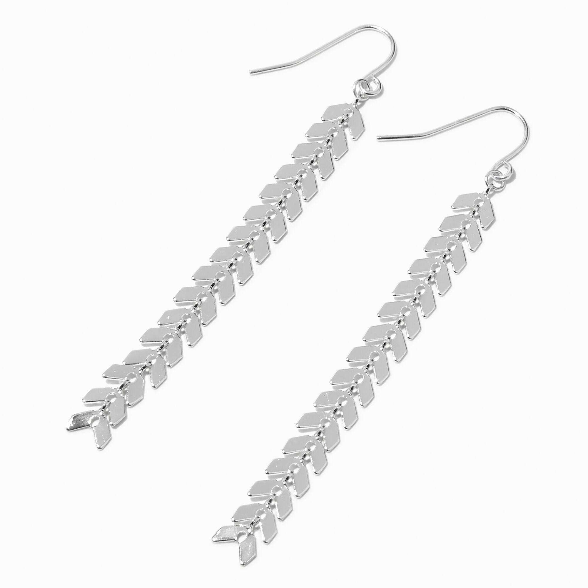 View Claires Tone Crystal Vine 2 Drop Earrings Silver information