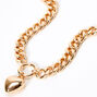 Collier cha&icirc;ne avec pendentif c&oelig;ur couleur dor&eacute;e,