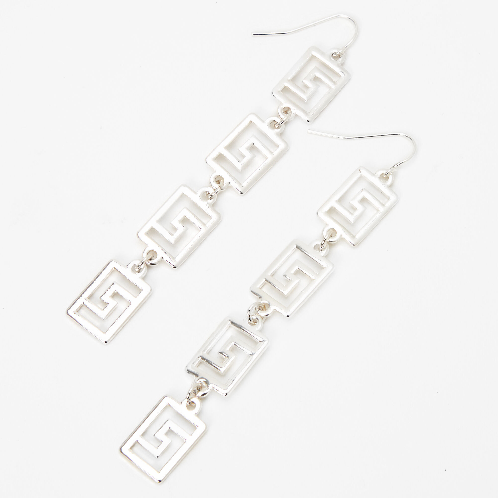 Greek key earrings silver store