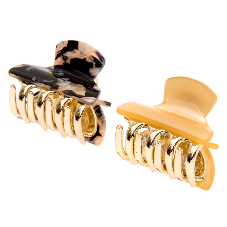 Claire's Lot de 2 mini pinces à cheveux couleur champagne effet marbré