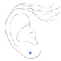 14kt White Gold 3mm September Crystal Sapphire Studs Ear Piercing Kit with Ear Care Solution,