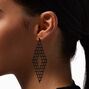 Black Rhinestone Diamond 3&quot; Chandelier Drop Earrings,