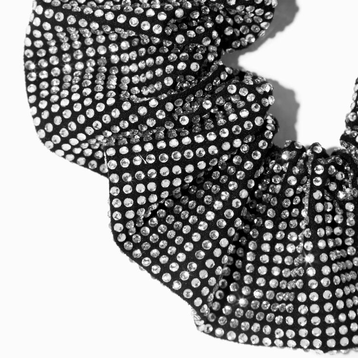 Silver Rhinestone Sparkle Hair Scrunchie,