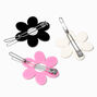 Retro Daisy Cutout Hair Barrettes - 3 Pack,