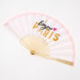 Bonjour Paris Folding Fan - White,