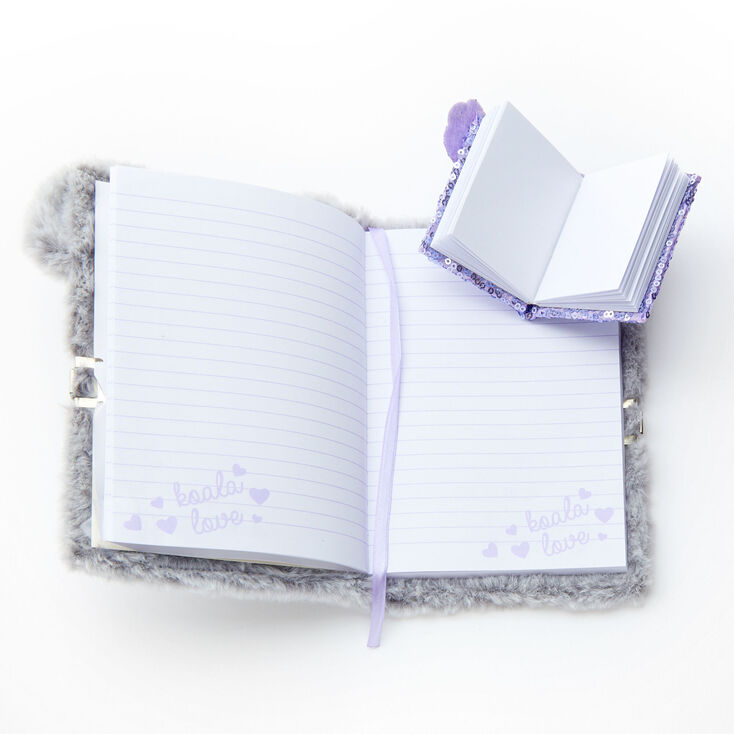 Sidney the Koala Furry Lock Diary - Gray,