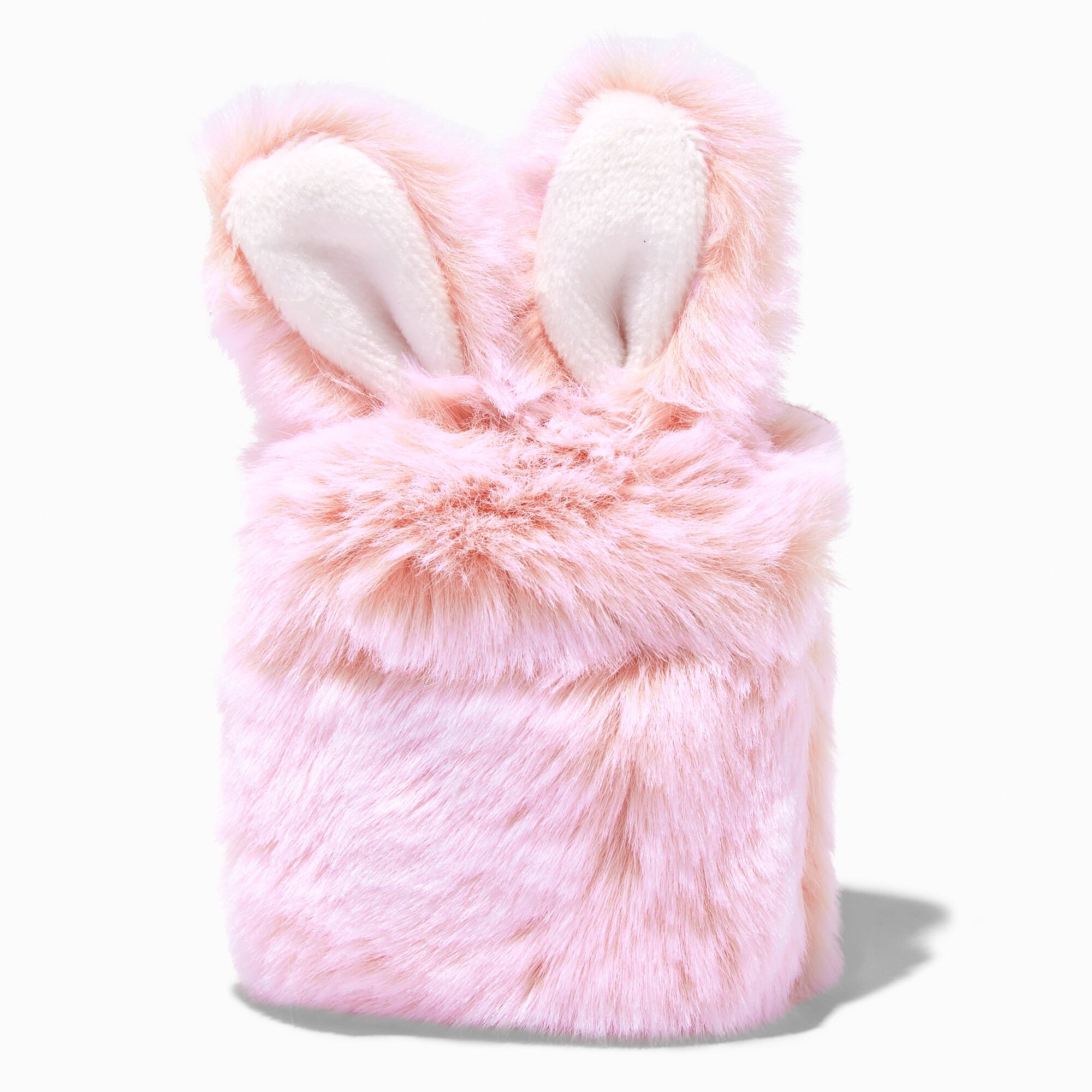 View Claires Furry Bunny Earbud Case Cover Compatible With Apple Airpods Pink information