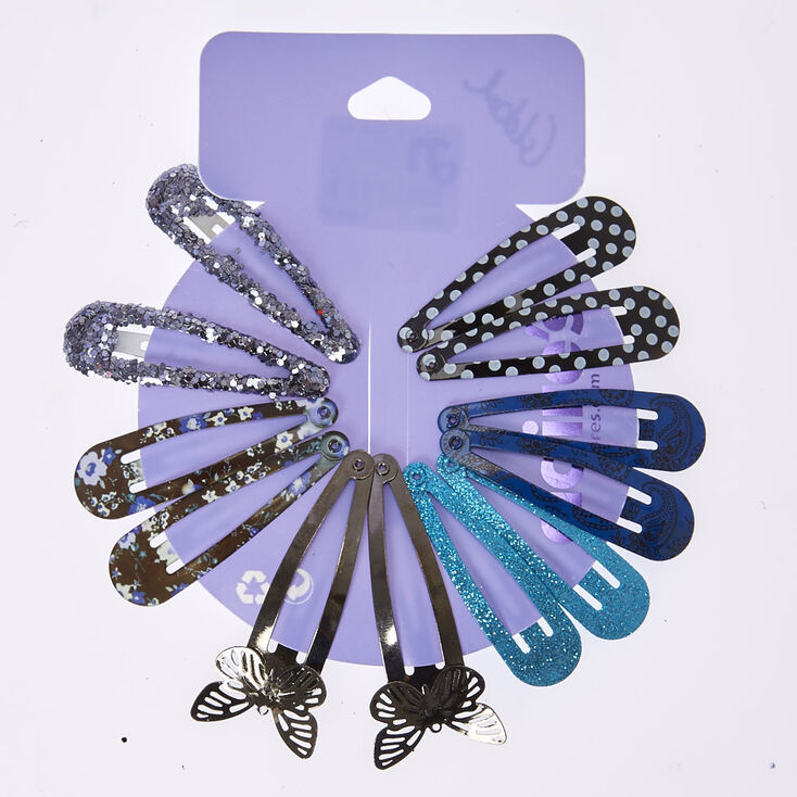 Floral Butterfly Snap Hair Clips - 12 Pack,