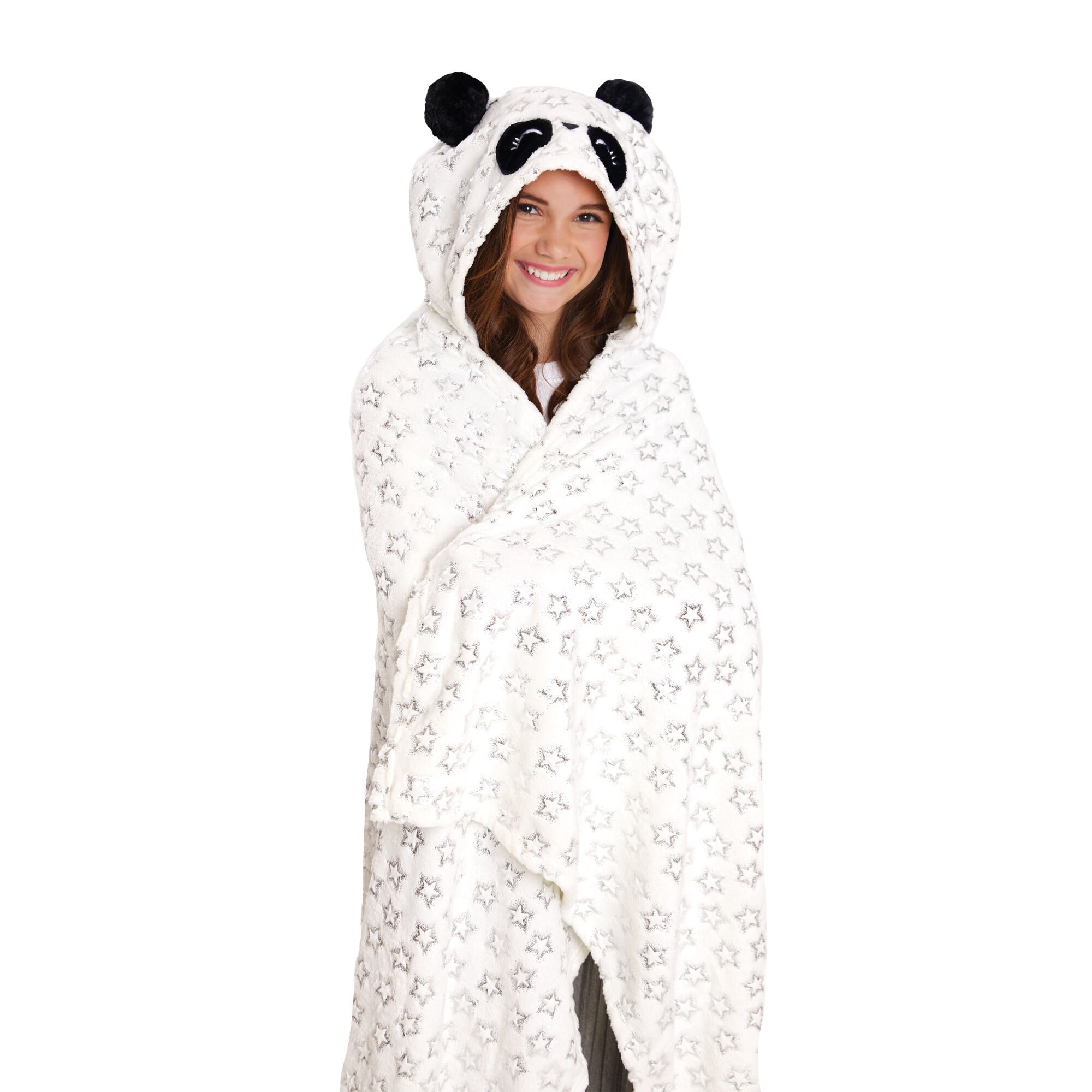 Warm Blanket-Cozy Lightweight Soft Blanket White Serious Panda,Ultra-Soft Long Blanket