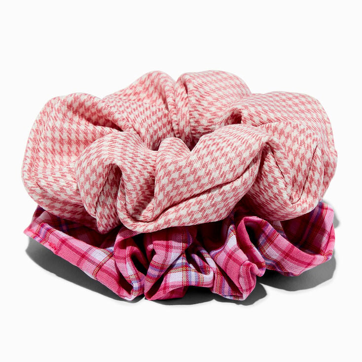 Mean Girls™ x Claire's Pink Houndstooth & Argyle Scrunchies - 2 Pack