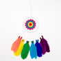 Rainbow Feather Dreamcatcher Wall Art - White,