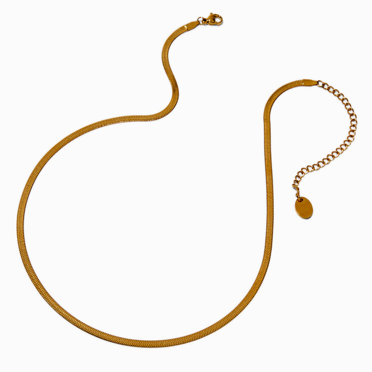 Collier de cha&icirc;ne serpent 3&nbsp;mm en acier inoxydable couleur dor&eacute;e,