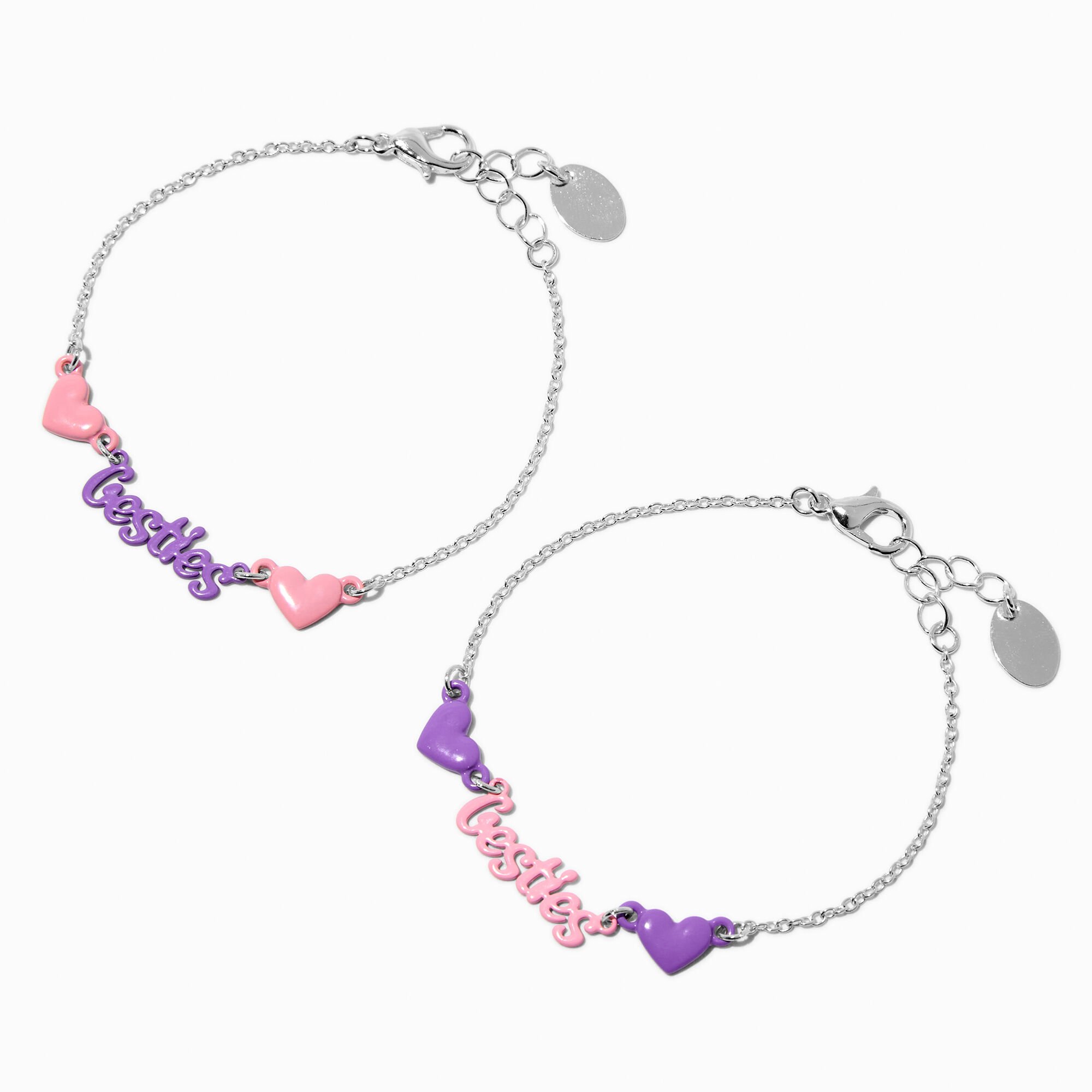 Best Friends Pink & Purple Besties Chain Bracelets - 2 Pack,