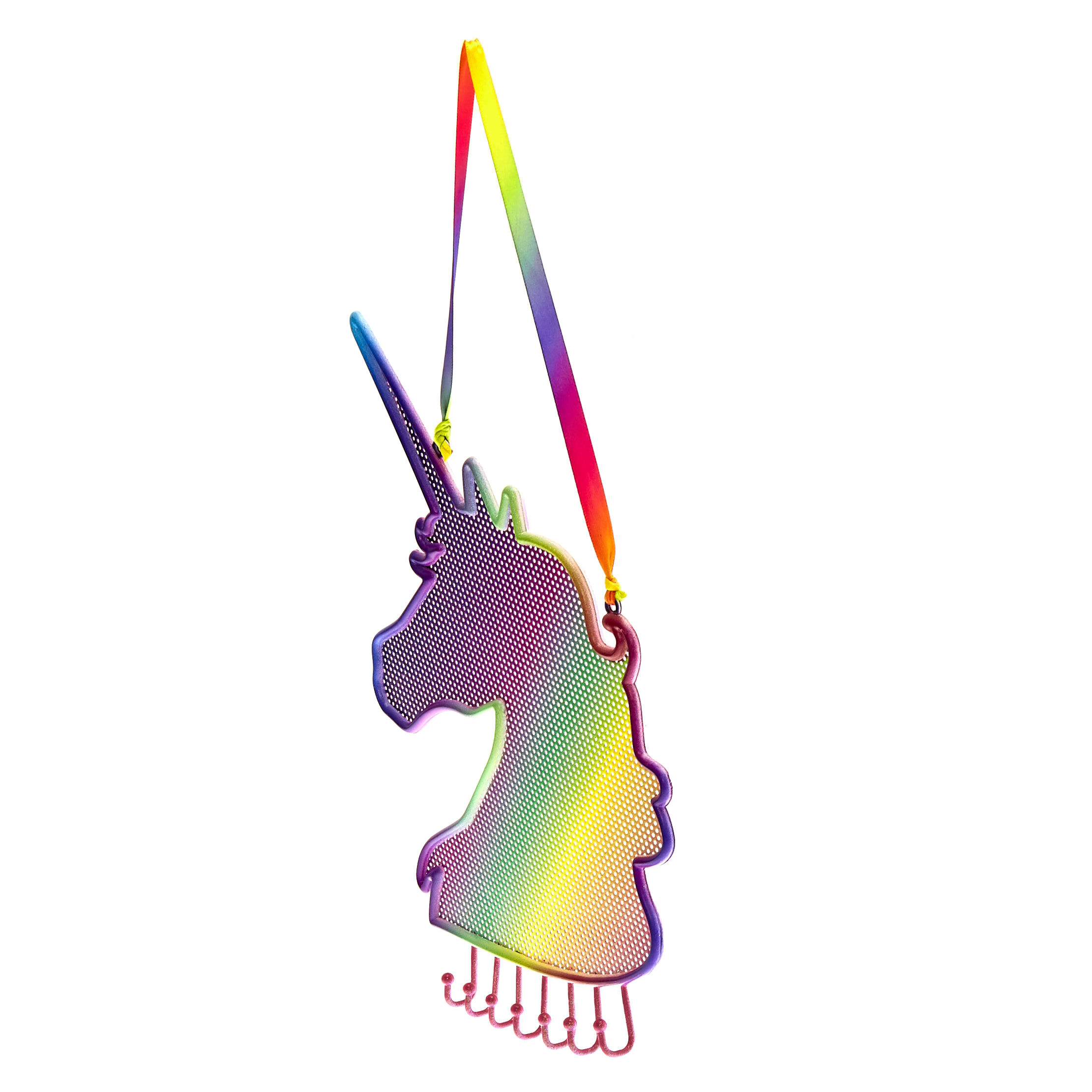 Support pour casier en maille licorne arc-en-ciel,