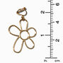 Gold Daisy Outline 1&quot; Clip-On Drop Earrings,
