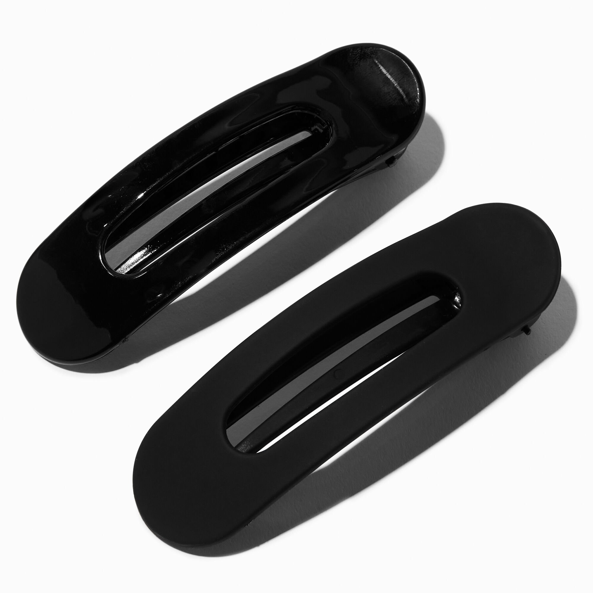 View Claires Shiny Matte Hair Clips Black information