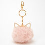 Gold Pom Pom Cat Keyring - Blush Pink,