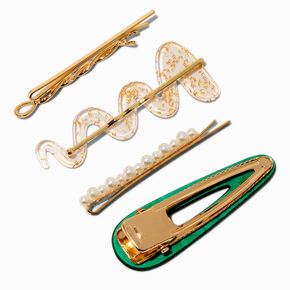 Mixed Gold Squiggle Hair Pins - 4 Pack,