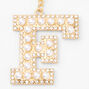 Gold Bling Initial Pom Pom Keychain - Pink, F,