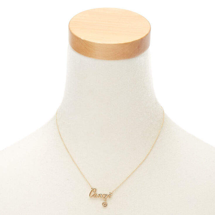 Collier &agrave; pendentif zodiaque dor&eacute; Cancer,
