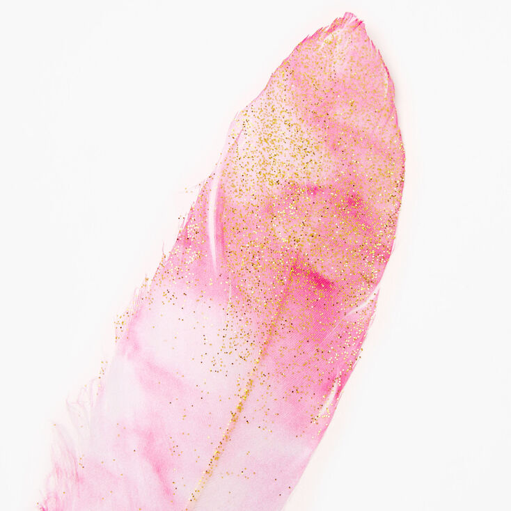 Pink Glittery Ombr&eacute; Feather Pen,
