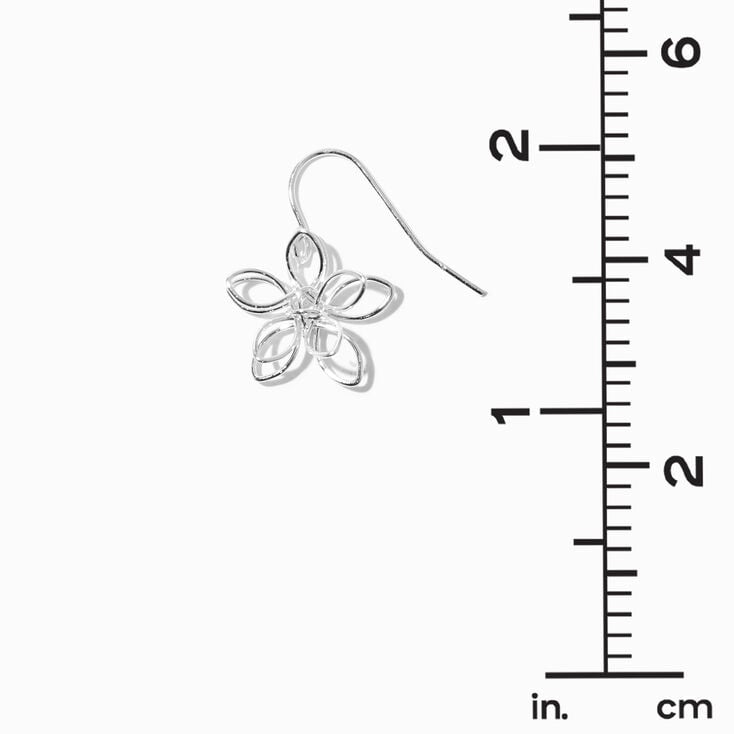 Silver Leaf &amp; Flower Earrings Set - 6 Pack,