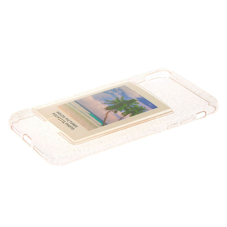 Clear Glitter Instax Mini Pocket Phone Case - Fits iPhone XR,