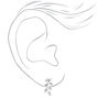 Silver-tone Embellished Leaf Stud Earrings,