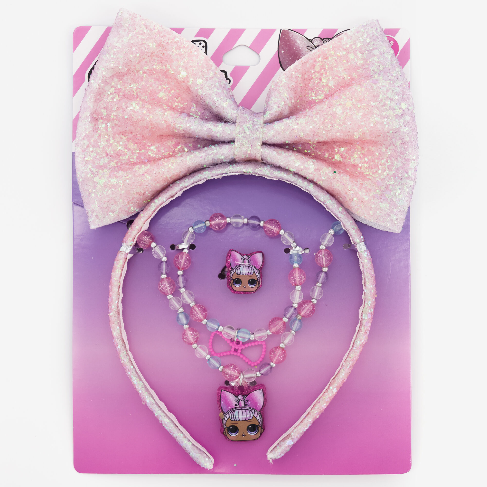 LOL Surprise doll accessories pink and blue bow headband 