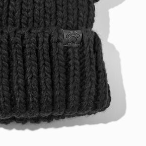Black Cat Knit Beanie Hat,
