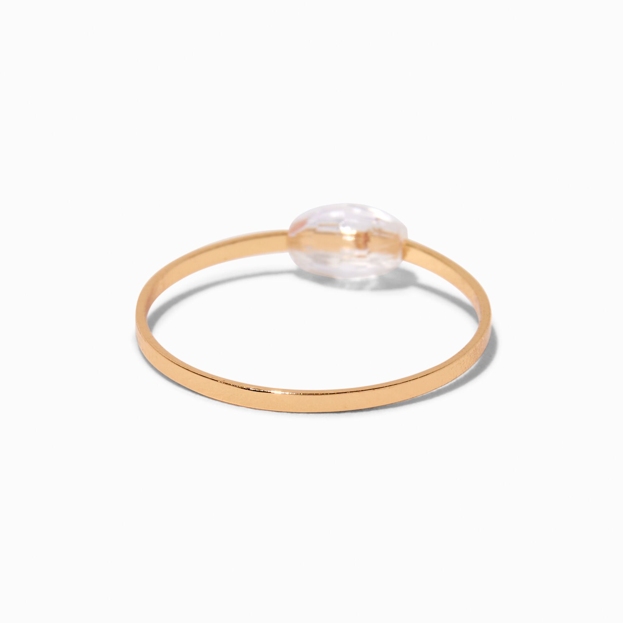 Clear Beaded Gold-tone Ring Stack - 2 Pack,