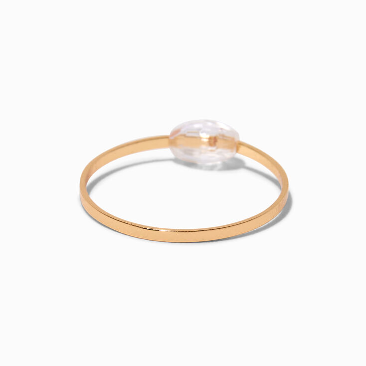 Clear Beaded Gold-tone Ring Stack - 2 Pack,