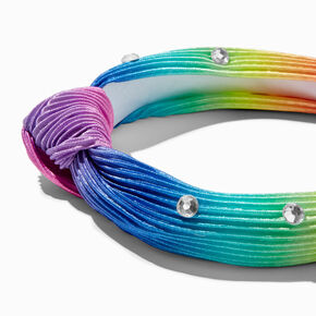 Claire&#39;s Club Top Knot Rainbow Gems Headband,