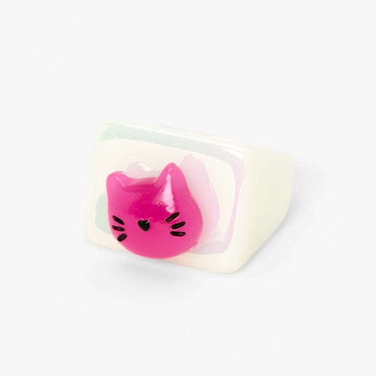 Pink Cat Fidget Resin Ring,