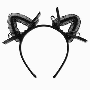 Black Lace Cat Ears Headband,