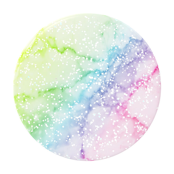 PopSockets Swappable PopGrip - Glitter Rainbow Marble,