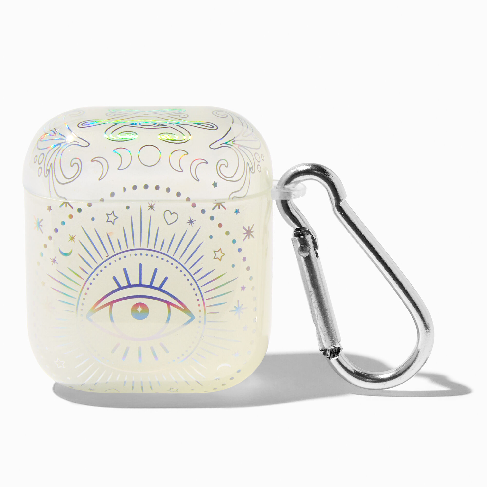 View Claires Holographic Evil Eye Silicone Earbud Case Cover Compatible With Apple Airpods information
