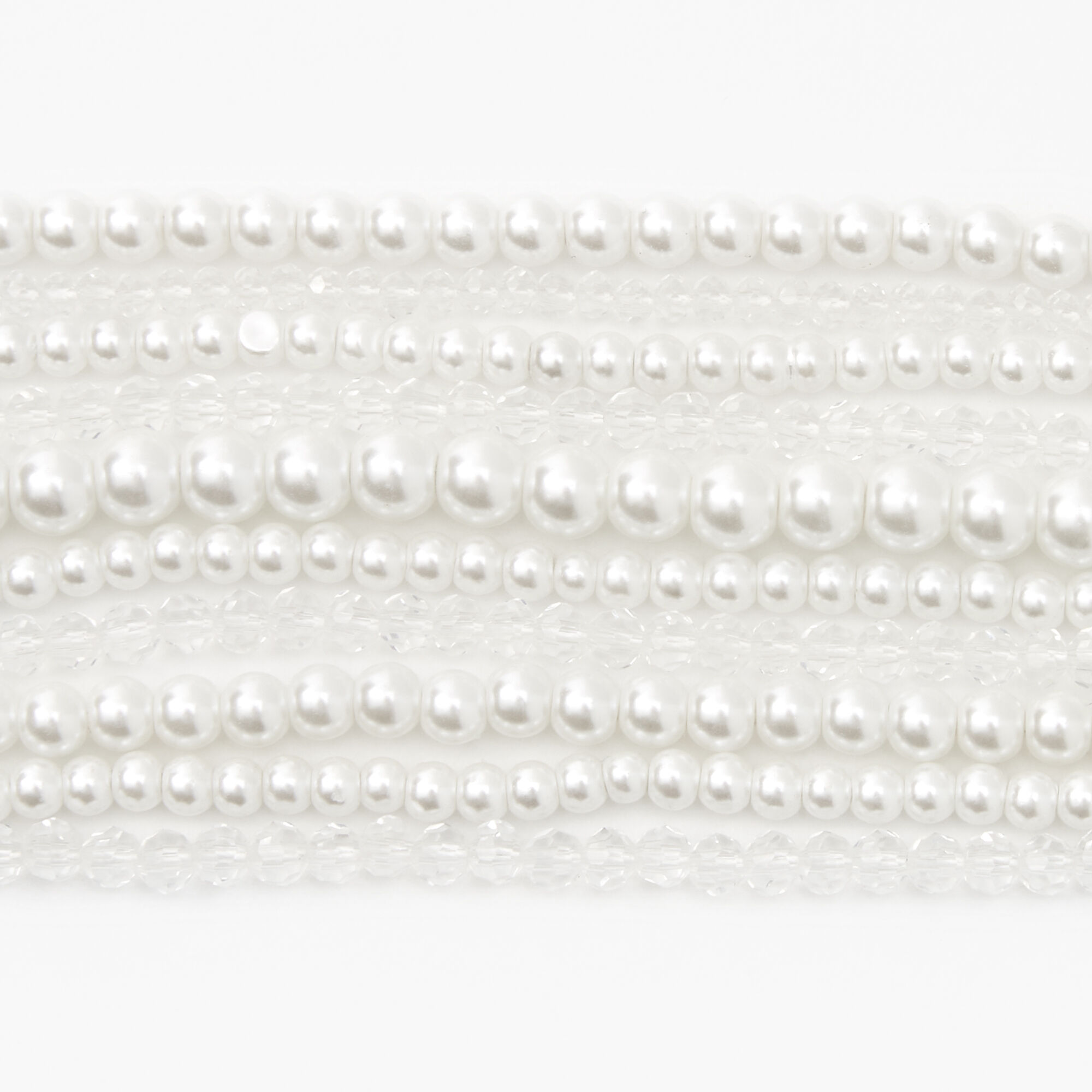 Silver Beaded Pearl Faceted Bracelet,