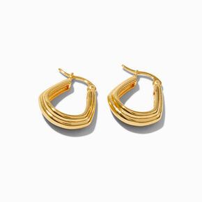 C LUXE by Claire&#39;s 18k Yellow Gold Plated Fancy 12MM Hoop Earrings,